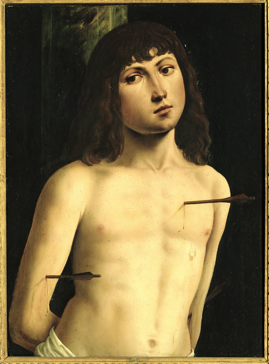 Szent Sebestyén, 1490 körüli évek (tempera, tábla) alkotó: Lorenzo Costa