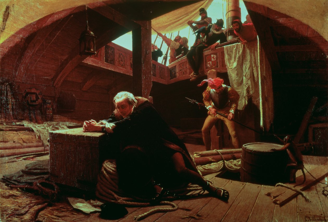 Kolumbusz láncban, 1863 alkotó: Lorenzo Delleani
