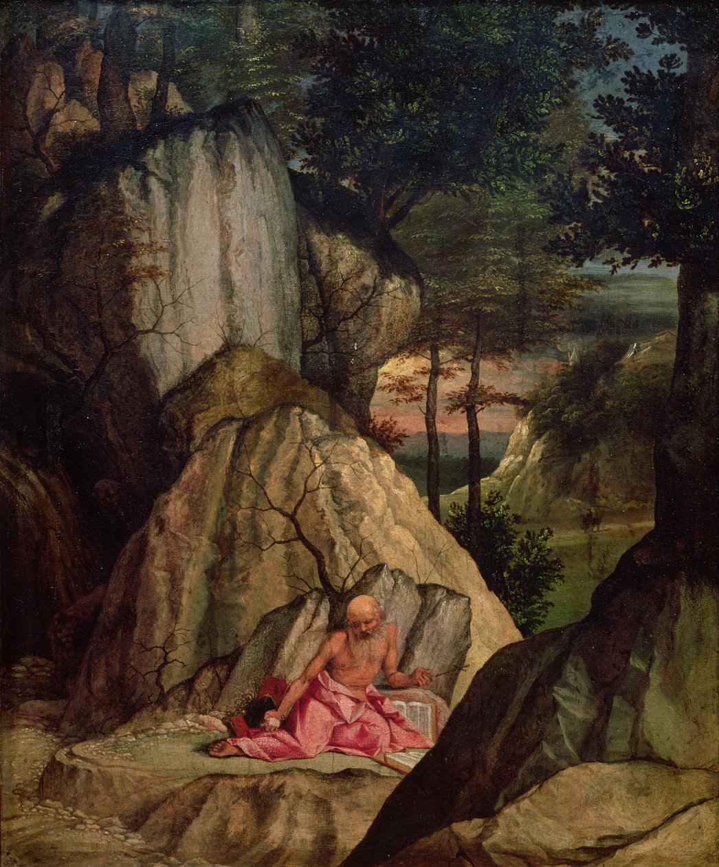 Szent Jeromos meditál a sivatagban, 1506 alkotó: Lorenzo Lotto