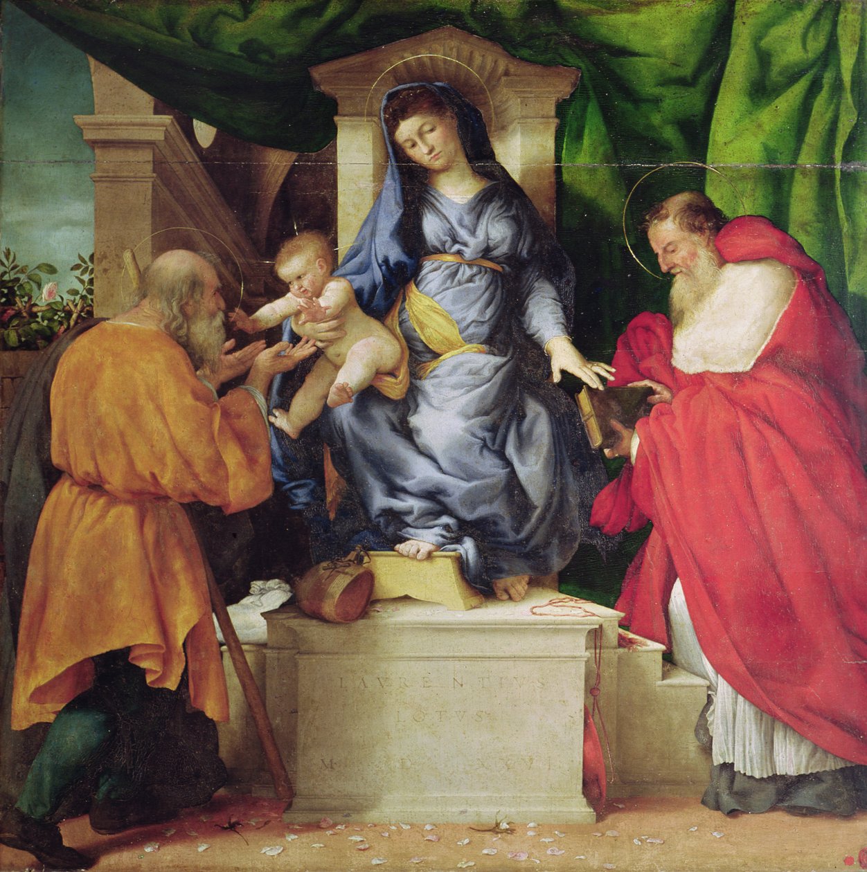 A rózsák Madonnája, 1526 alkotó: Lorenzo Lotto