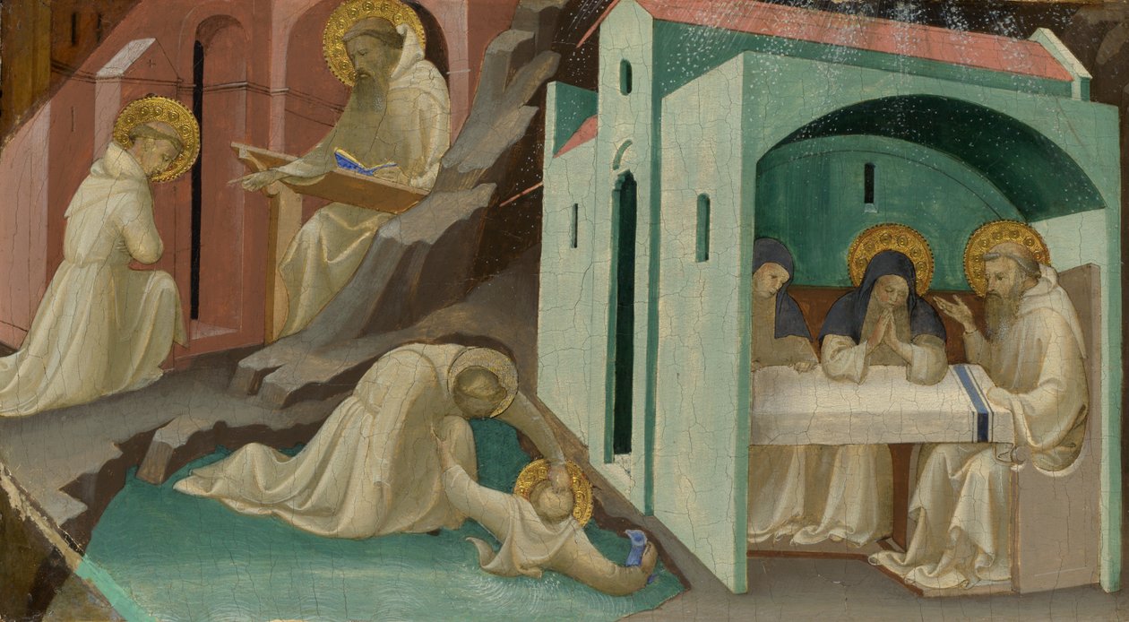 Incidensek Szent Benedek életében, 1409, London NG alkotó: Lorenzo Monaco