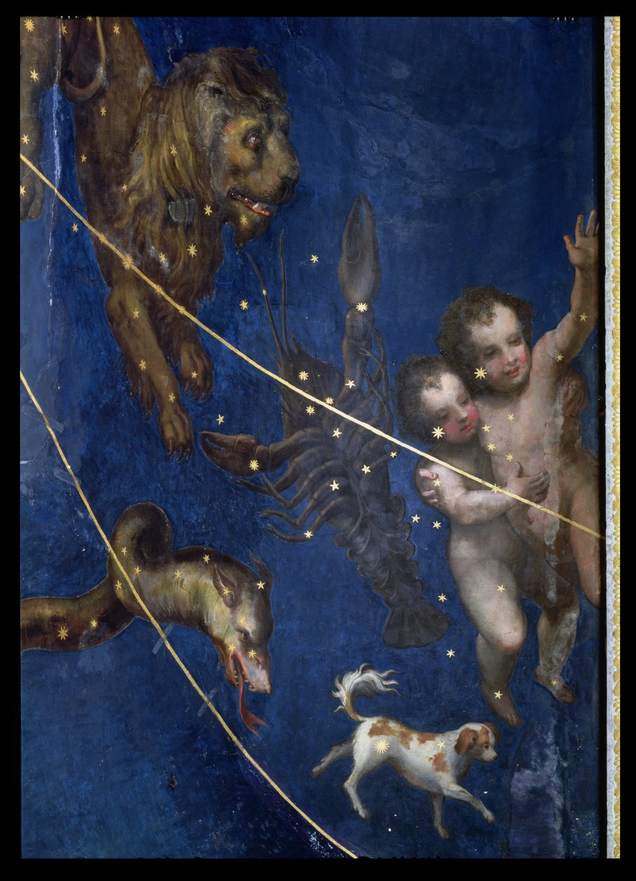 Zodiákus jelei, részlet a Sala dello Zodiaco mennyezetéről, 1579 (részlet) alkotó: Lorenzo Costa