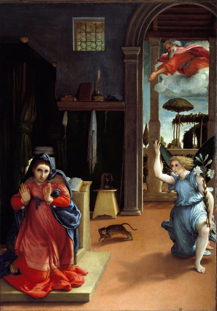 Az Angyali üdvözlet alkotó: Lorenzo Lotto