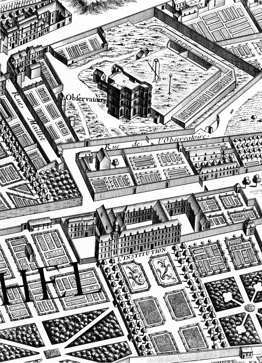 Csillagvizsgáló, részlet a Párizsi Tervből, Plan de Turgot néven, Claude Lucas metszetében, 1734-39 metszetrészlet a 233535-ből alkotó: Louis Bretez