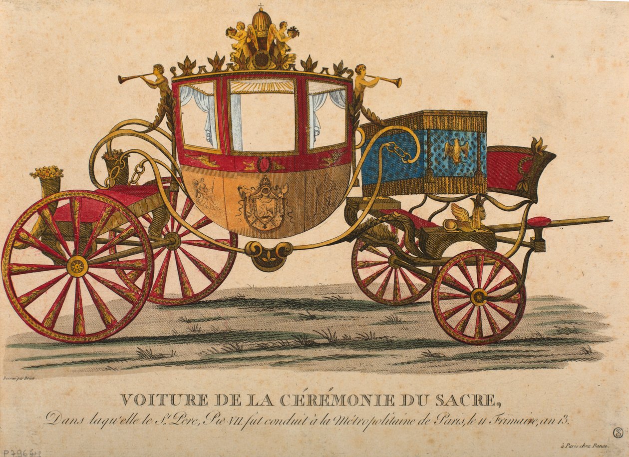 I. Napóleon császár koronázási kocsija, amelyre XIII. év Frimaire 11-én került sor. alkotó: Louis Brion de la Tour fils