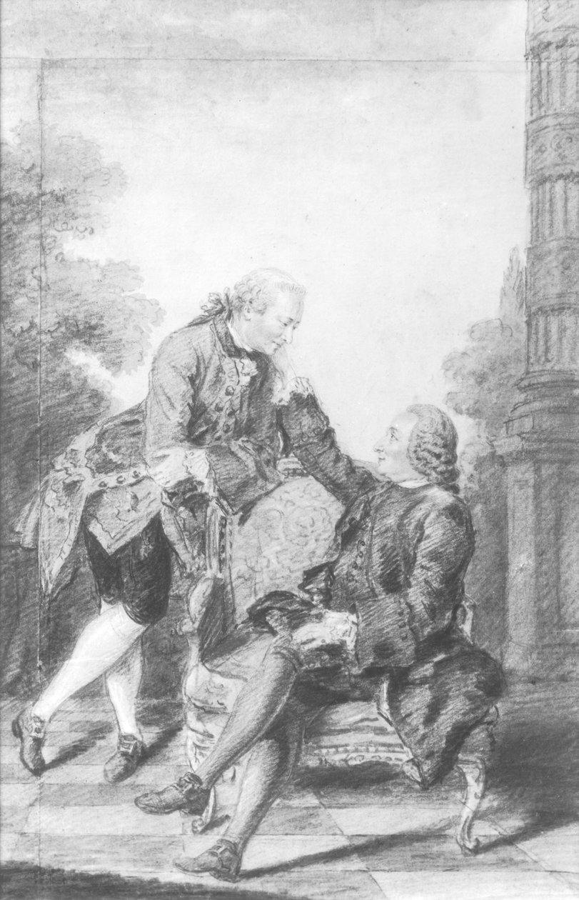 Denis Diderot (1713-84) és Melchior, báró de Grimm (1723-1807) alkotó: Louis Carrogis dit Carmontelle