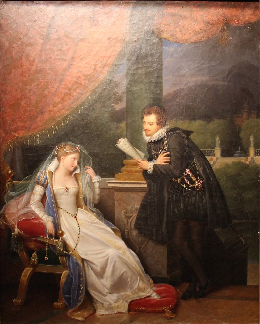Tasso felolvassa Eleonore dEste hercegnőt alkotó: Louis Ducis