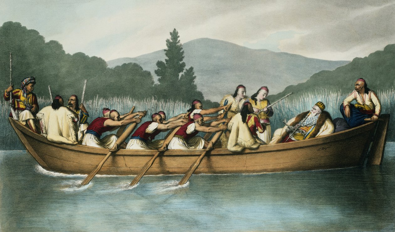 Janina Ali pasa (1741-1822) a Butrintói tavon vadászott 1819 márciusában, Mlle metszetével. Formentin, 1825 alkotó: Louis Dupré