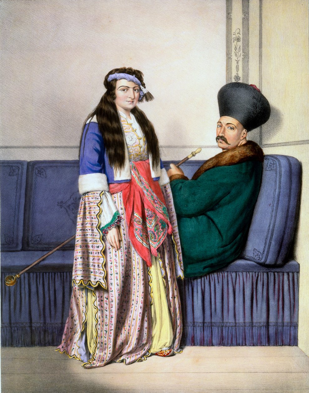 Egy örmény ár és felesége – XXVII. tábla, Lemercier metszete a „Voyage à Athènes et a à Constantinople” című művéből, írta és illusztrálta Dupre, 1828 alkotó: Louis Dupré