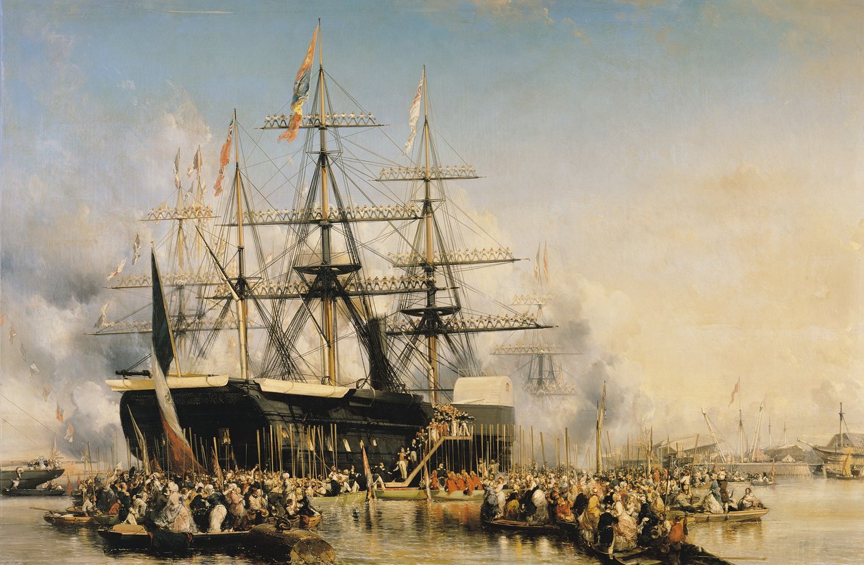 Lajos Fülöp király (1830-48) kiszállás Portsmouthban, 1844. október 8., 1846. alkotó: Eugene Isabey