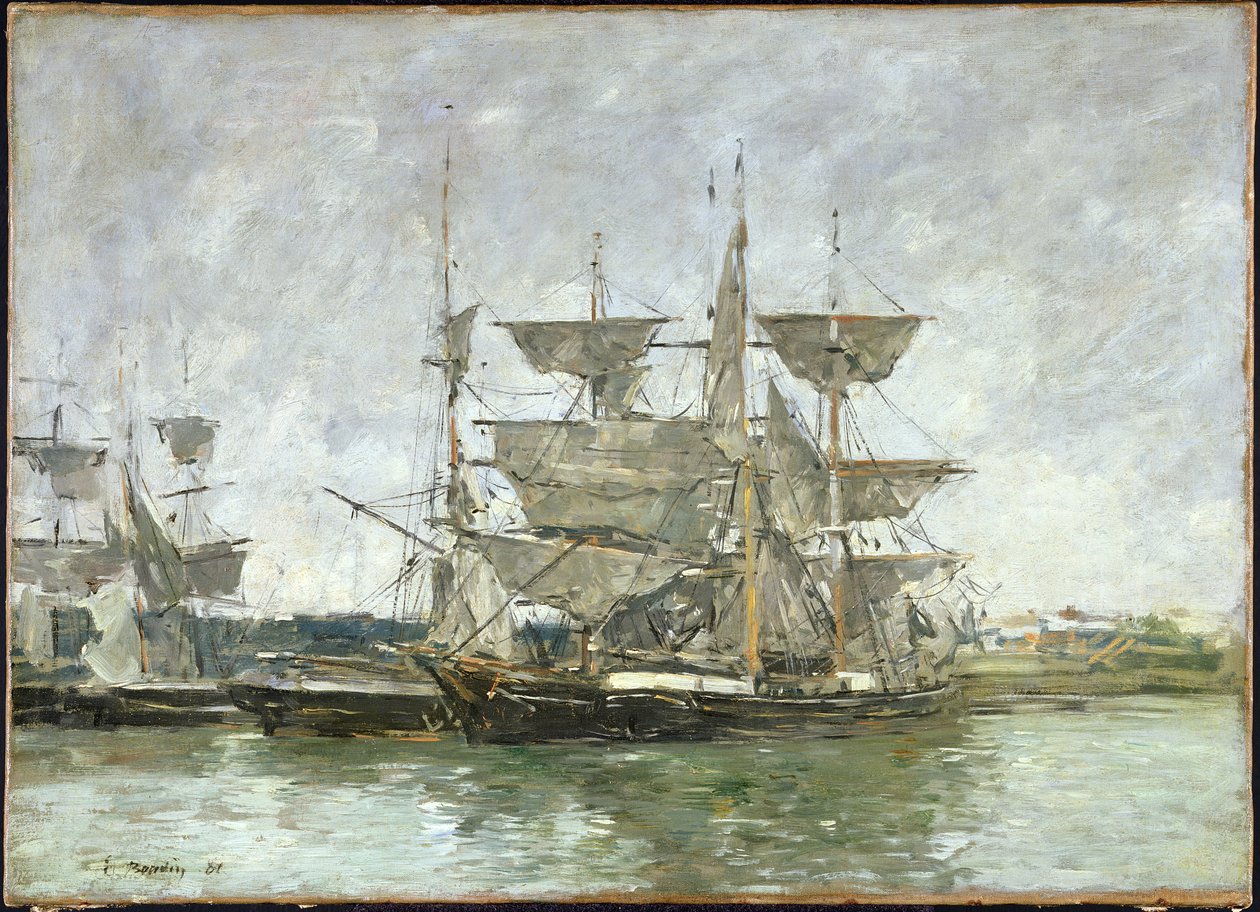 Hajók a kikötőben, Deauville, 1881 alkotó: Eugene Louis Boudin