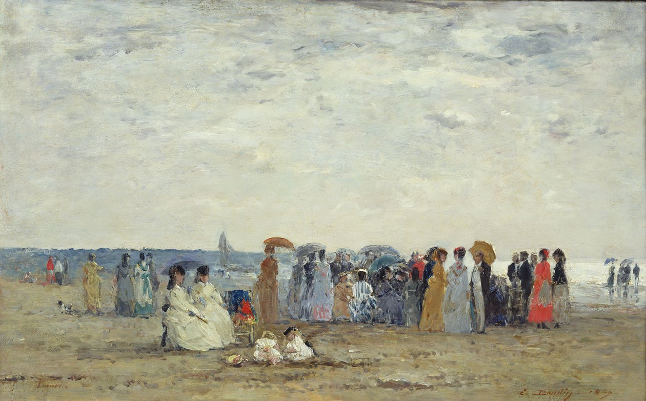 Úszók a Trouville strandon, 1869 (olaj, fa) alkotó: Eugene Louis Boudin