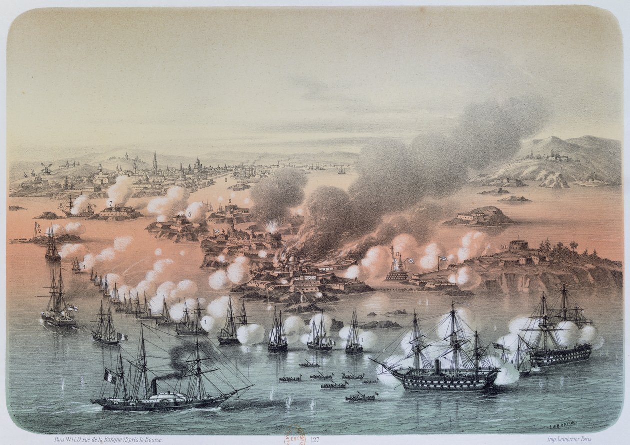 Sveaborg bombázása, 1855. augusztus 5., 1856 alkotó: Louis Le Breton