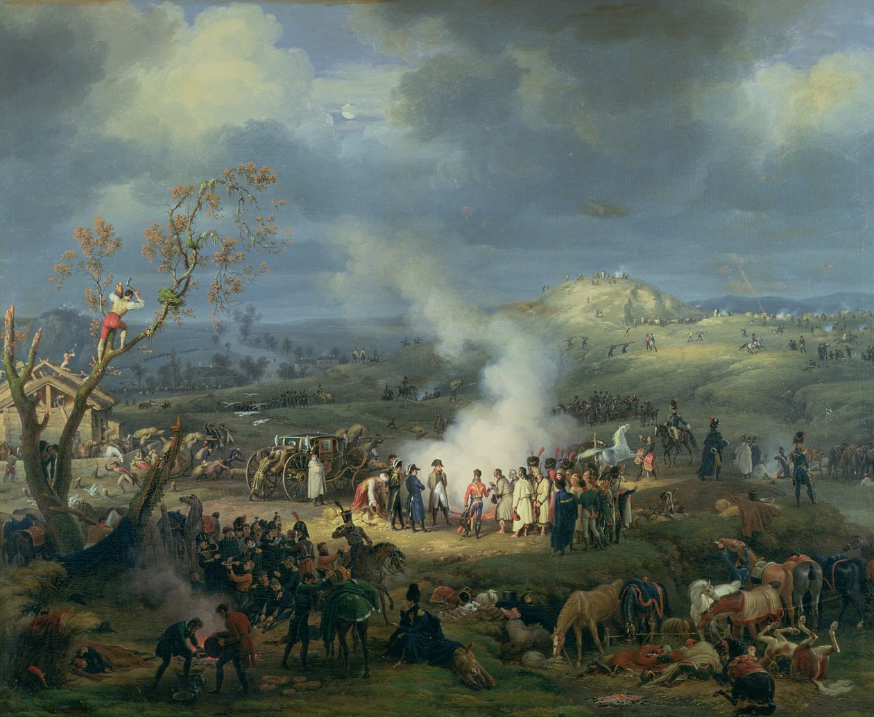 Napóleon (1769-1821) Bivaklátogatás az austerlitzi csata előestéjén, 1805. december 1., 1808 alkotó: Louis Lejeune