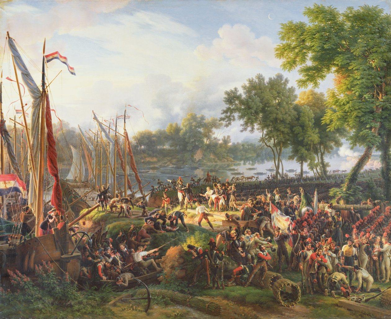 A francia hadsereg átkelése a Rajnán Düsseldorfnál, 1795. szeptember 6. alkotó: Louis Lejeune
