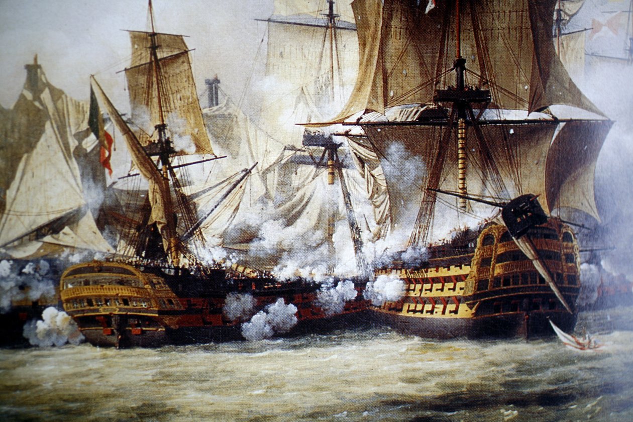 A trafalgari csata jelenete alkotó: Louis Philippe Crepin