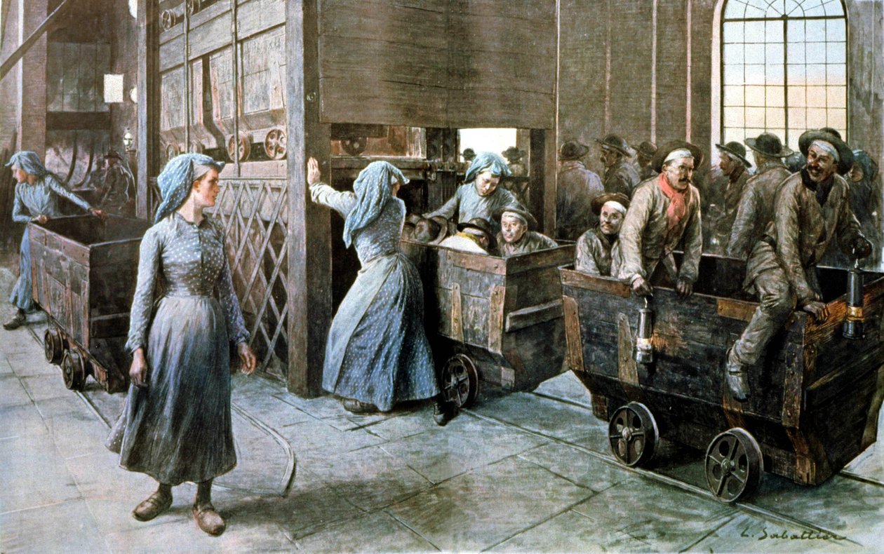 A bányászok, 1900 körül alkotó: Louis Remy Sabattier