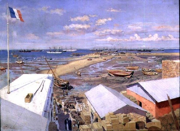 A majungai partraszállás, 1895. május 15. alkotó: Louis Tinayre
