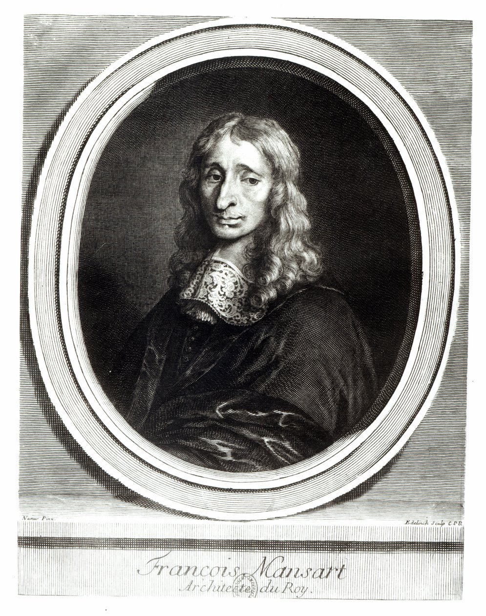 Francois Mansart (1598-1666) portréja, amelyet Gerard Edelinck (1640-1707) metszett alkotó: Louis de Namur