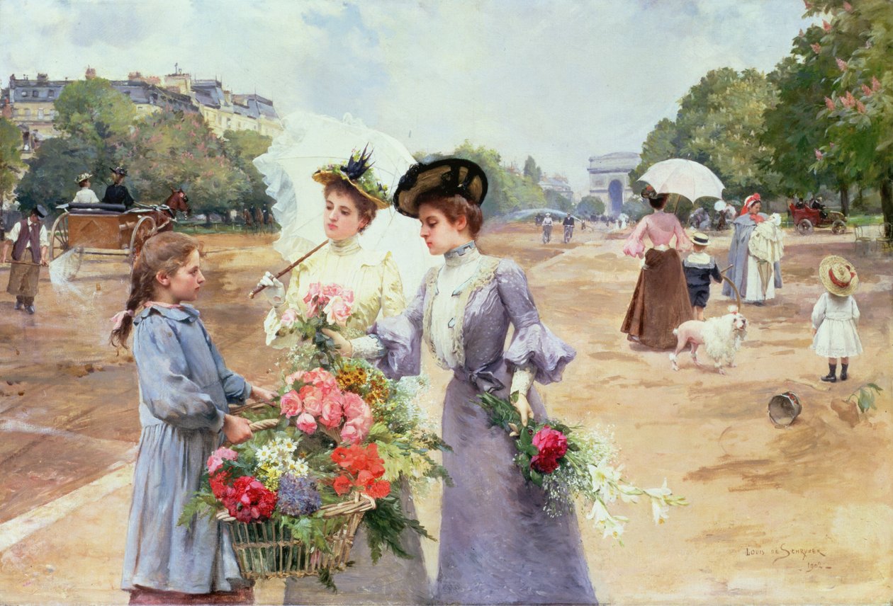 Tavaszi reggel, Avenue du Bois de Boulogne, 1902 alkotó: Louis de Schryver