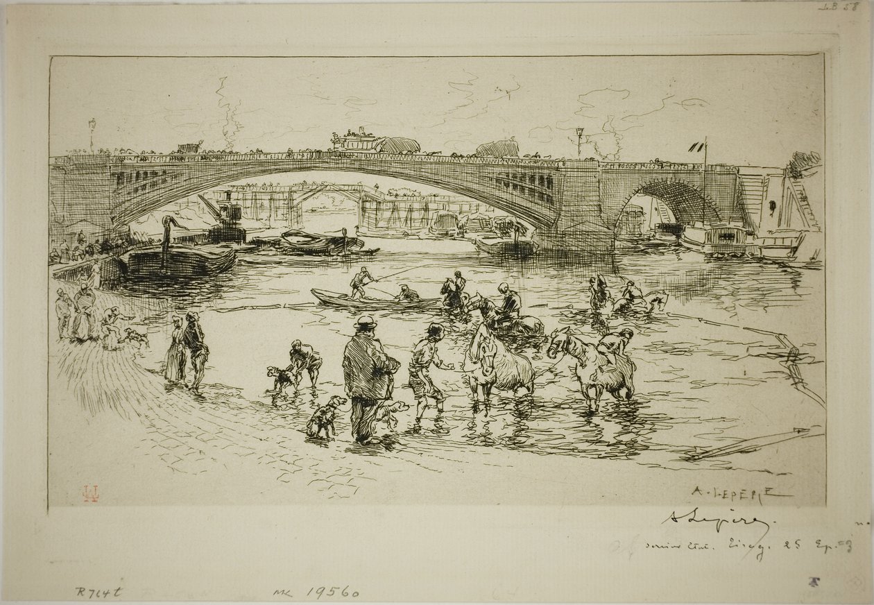 A Pont Sully-nál alkotó: Louis Auguste Lepère