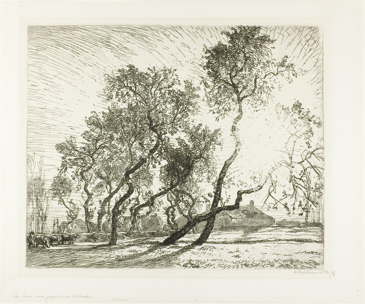 Farm holland nyárfákkal alkotó: Louis Auguste Lepère