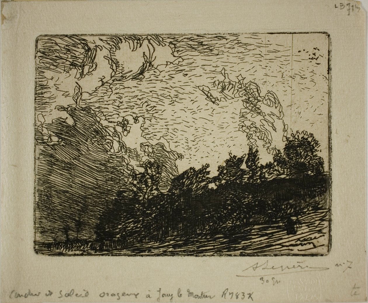 Viharos naplemente, Jouy-le-Moutier alkotó: Louis Auguste Lepère