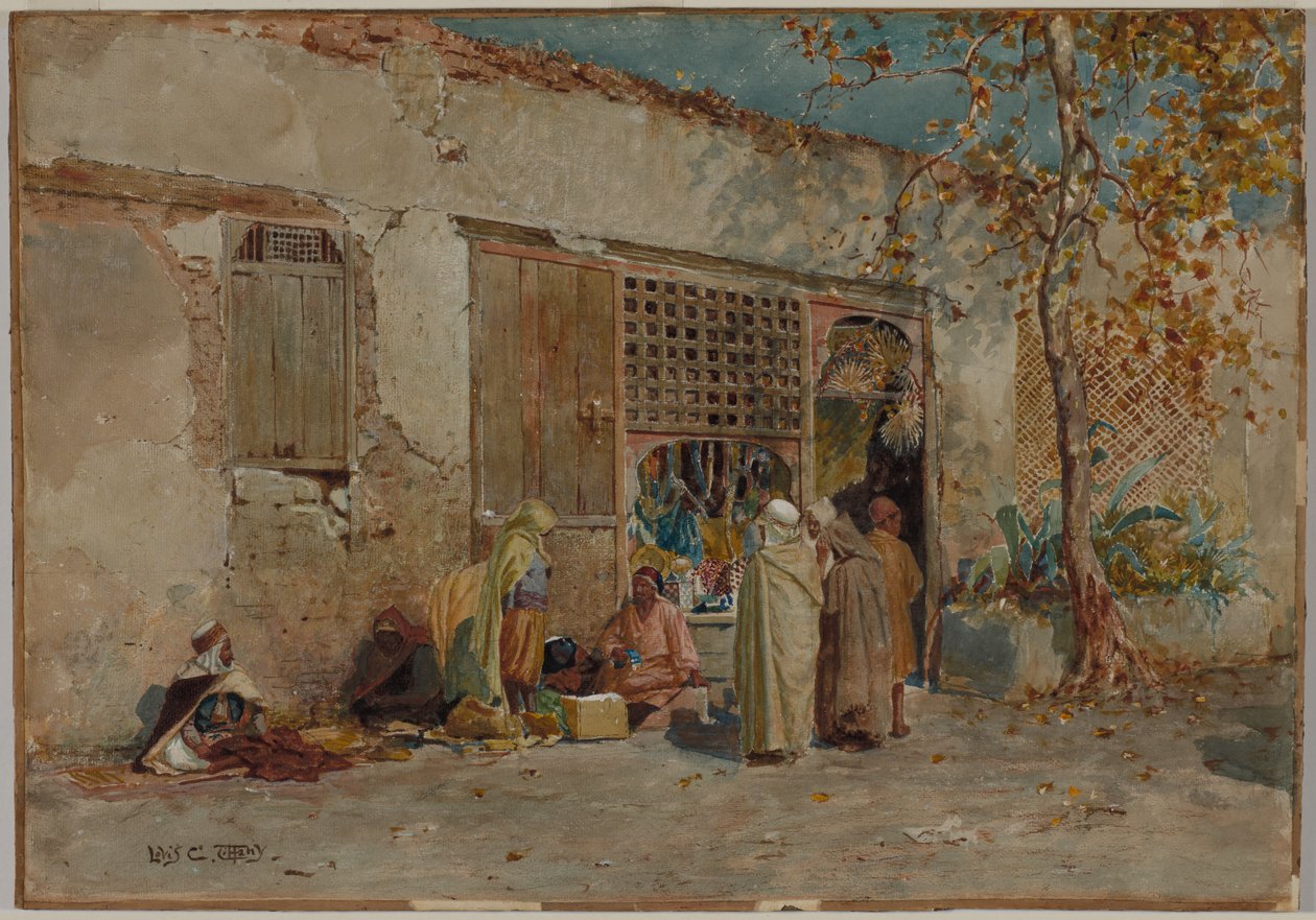 Marokkói jelenet, c. 1871. alkotó: Louis Comfort Tiffany