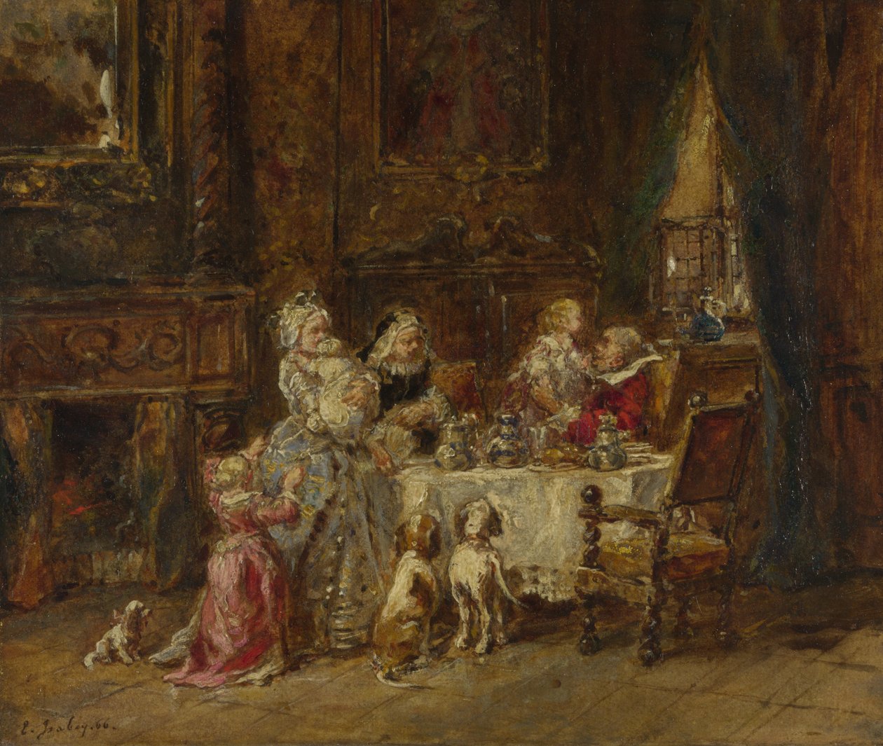 Nagypapák születésnapja, 1866 alkotó: Eugene Isabey