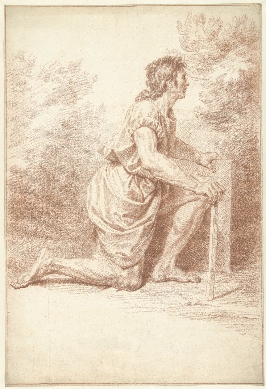 Térdelő ember, jobbra alkotó: Louis Fabritius Dubourg