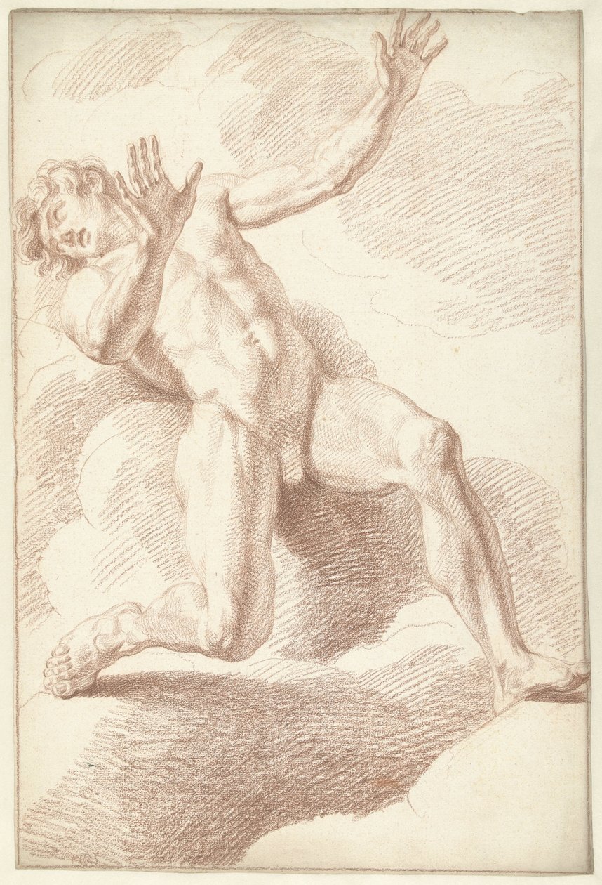 Férfi meztelen, fekvő alkotó: Louis Fabritius Dubourg