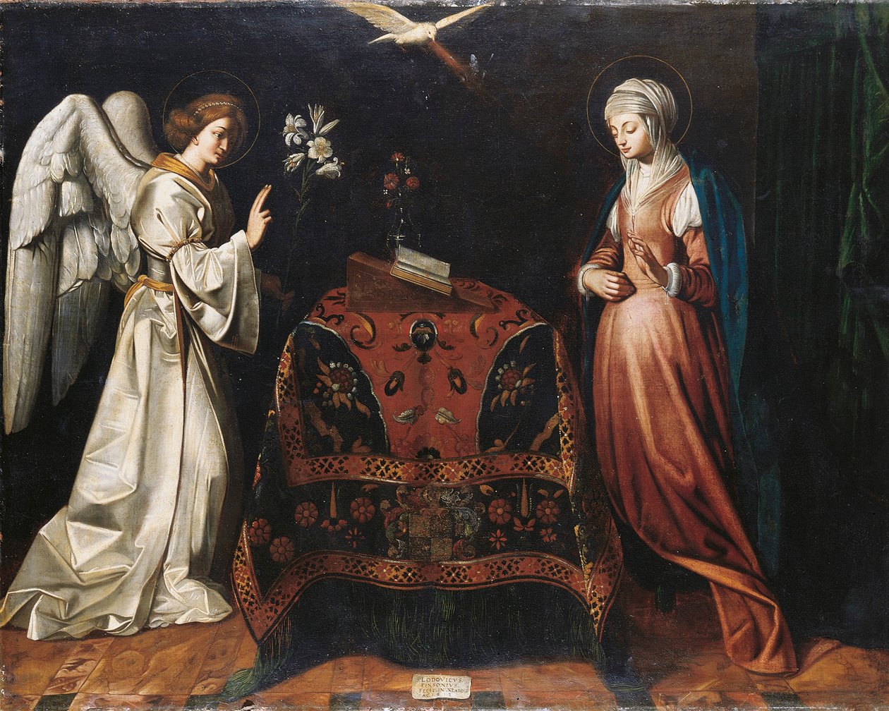 Angyali üdvözlet, 1612 körül alkotó: Louis Finsonius or Finson