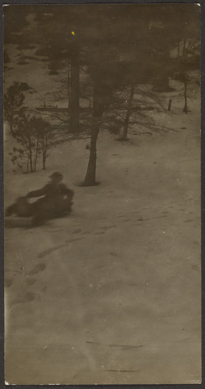 [Boy Sledding Down Hill] alkotó: Louis Fleckenstein