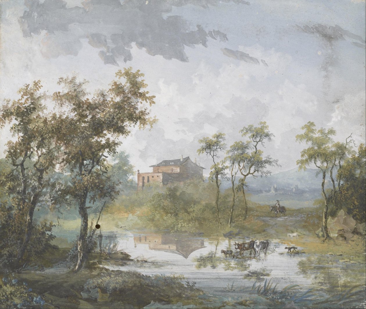 A Rustic River Ford alkotó: Louis Gabriel Moreau