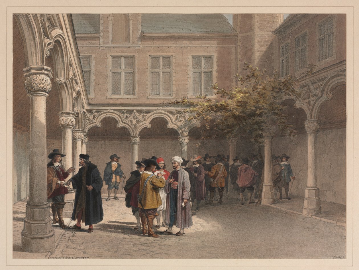 Régi tőzsde, Antwerpen. alkotó: Louis Haghe