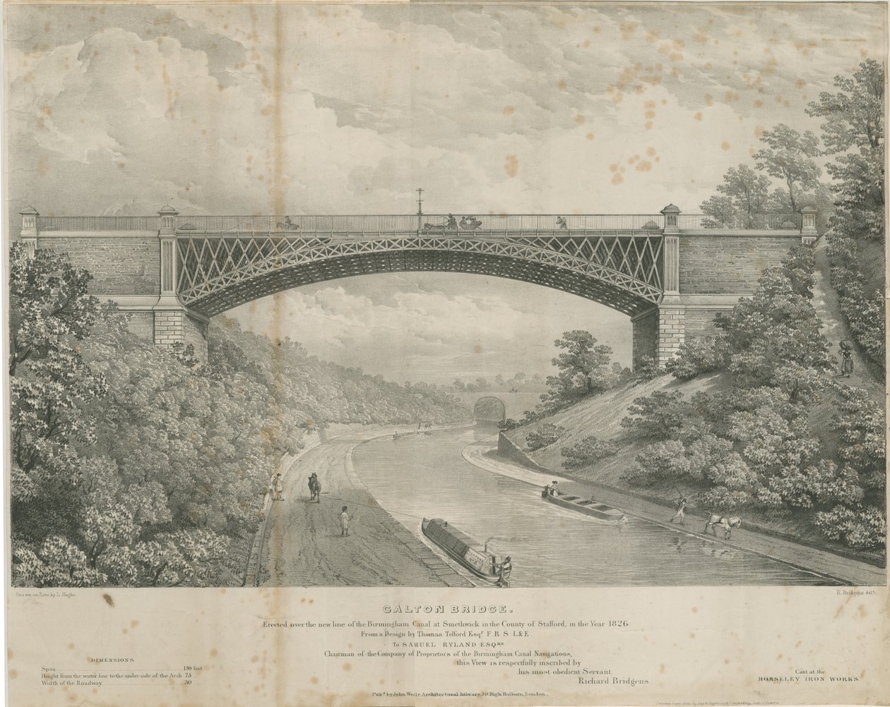 Calton Bridge: cink litográfia, nd [1826] alkotó: Louis Haghe