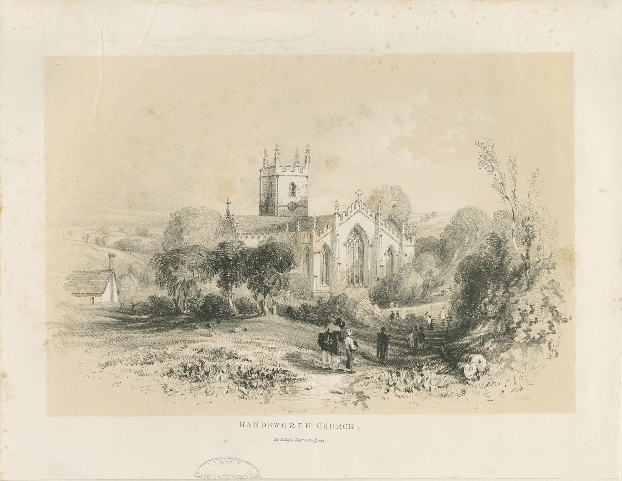 Handsworth-templom: litográfia, nd [1806-1885] alkotó: Louis Haghe