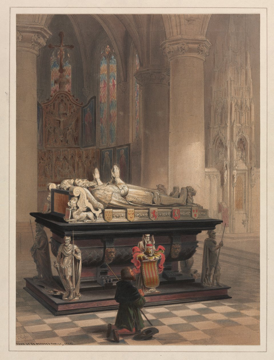 De Merodes család sírja, Gheel. alkotó: Louis Haghe