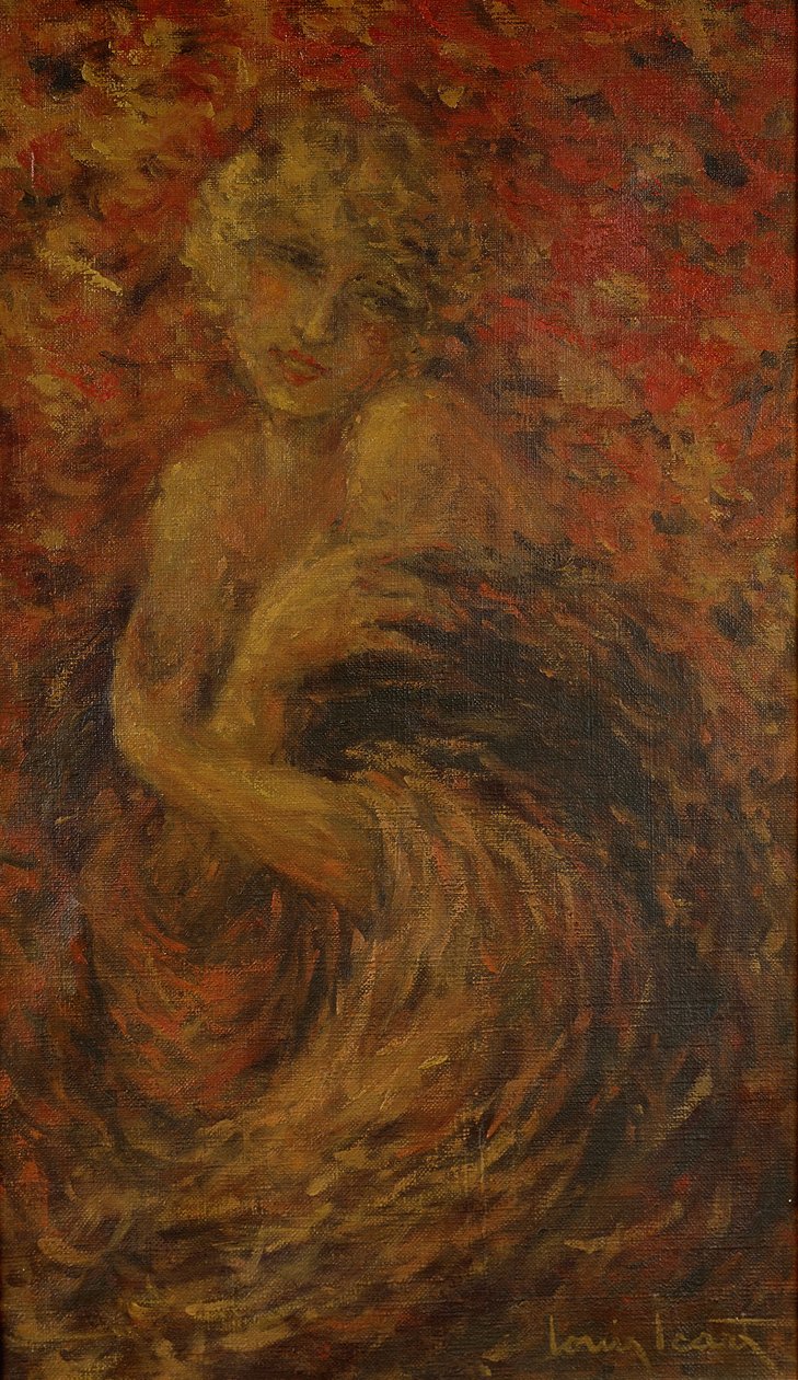 Fanny, köpenybe burkolva alkotó: Louis Icart