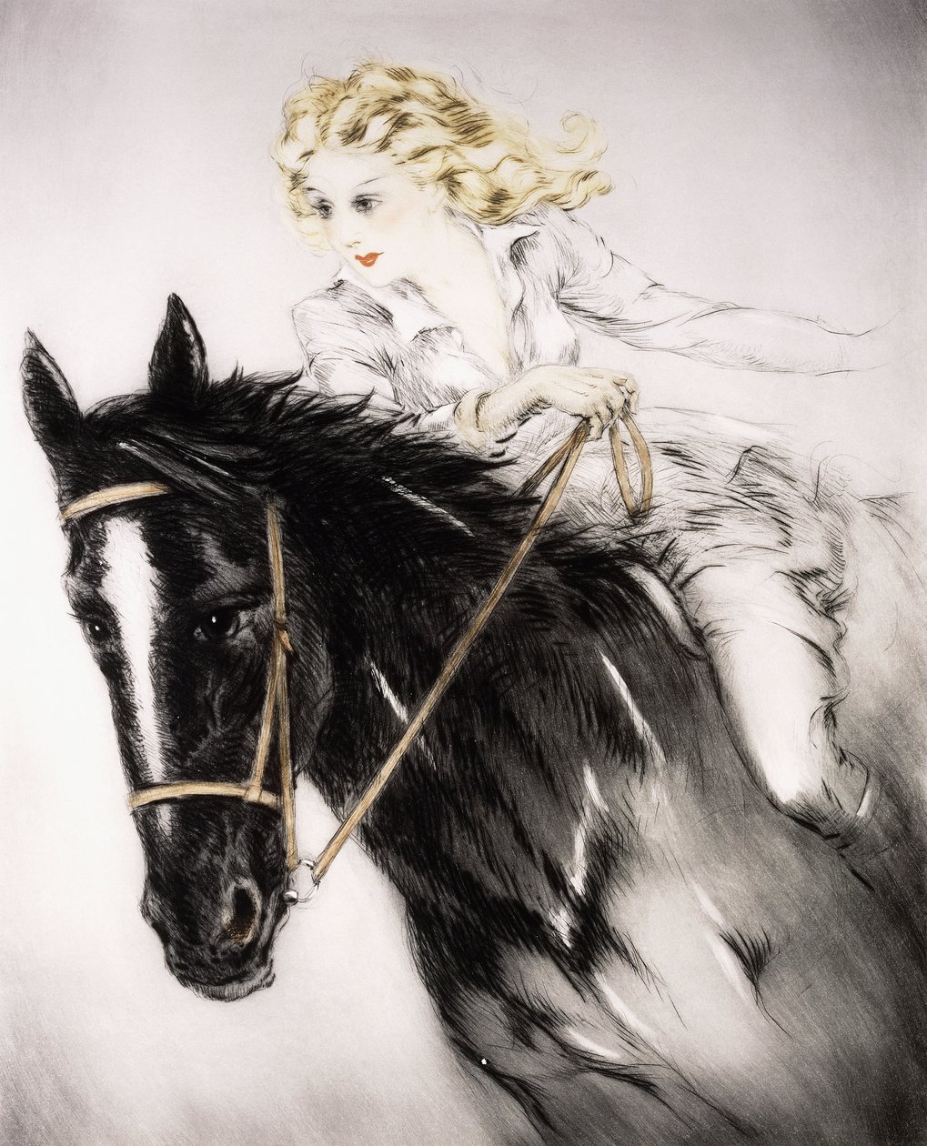 Lovasnő alkotó: Louis Icart