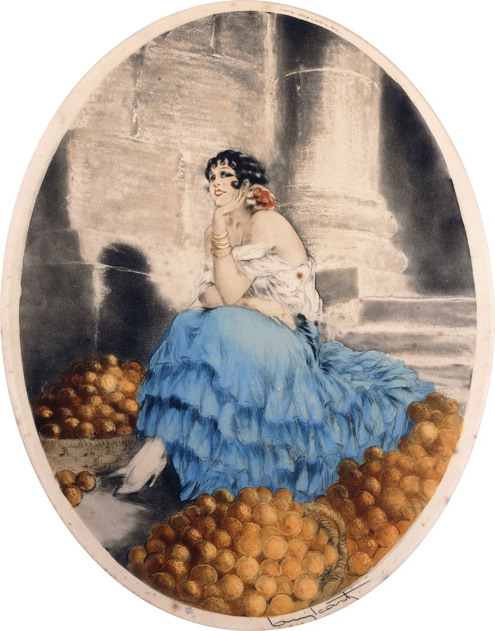 Narancs eladó alkotó: Louis Icart