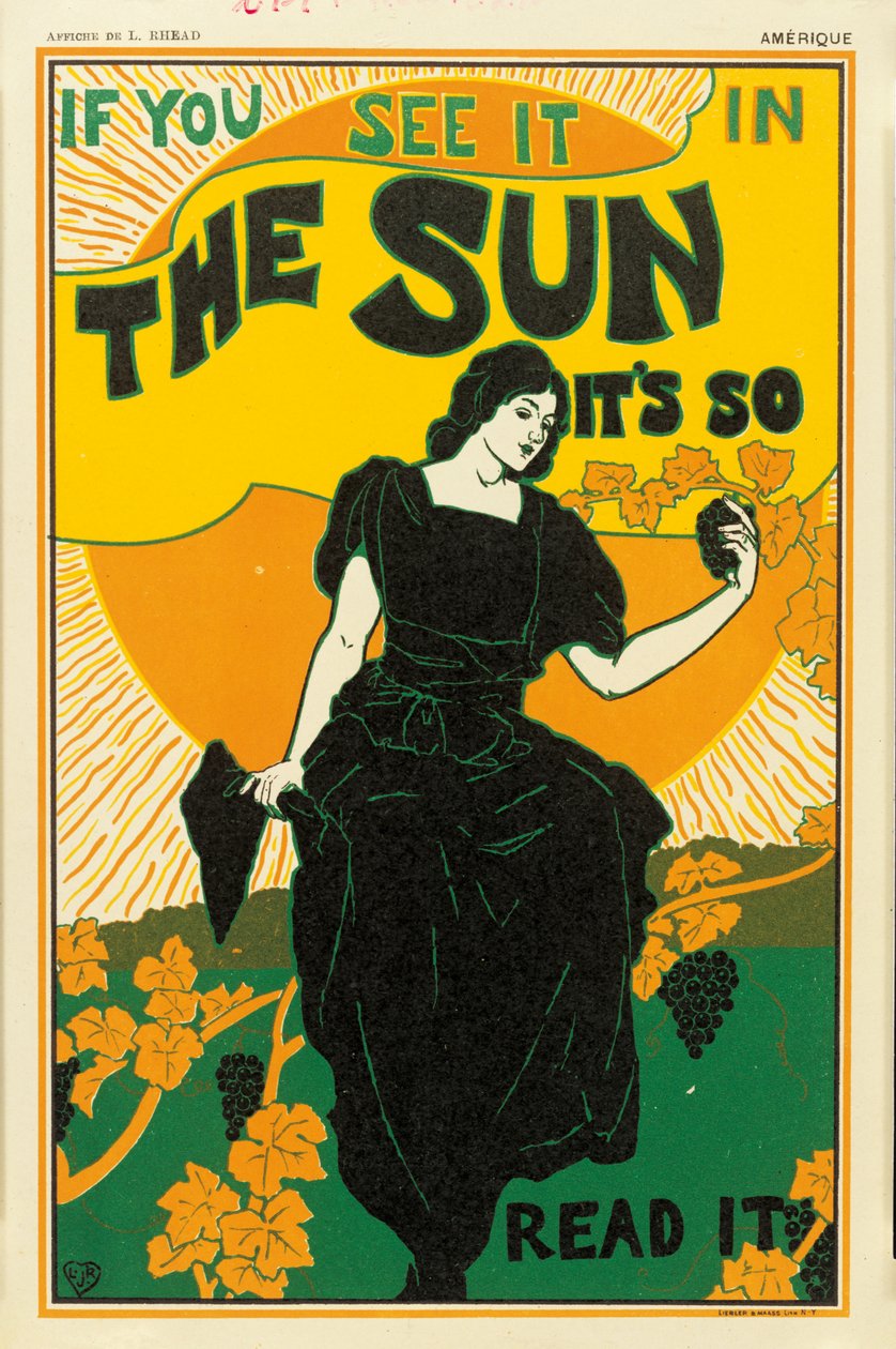 A „The Sun” újság plakátja, 1895 alkotó: Louis John Rhead