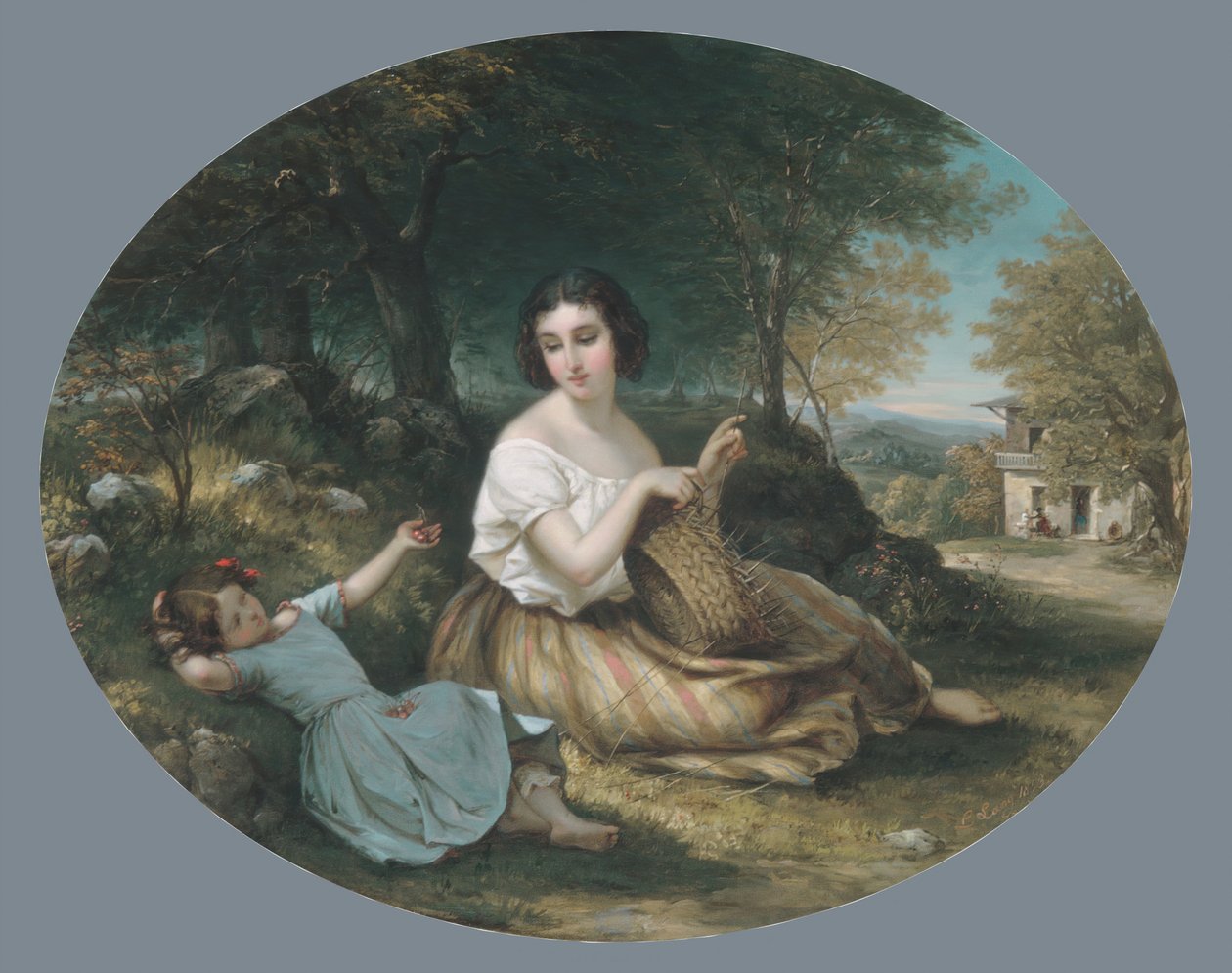A kosárkészítő, 1853. alkotó: Louis Lang
