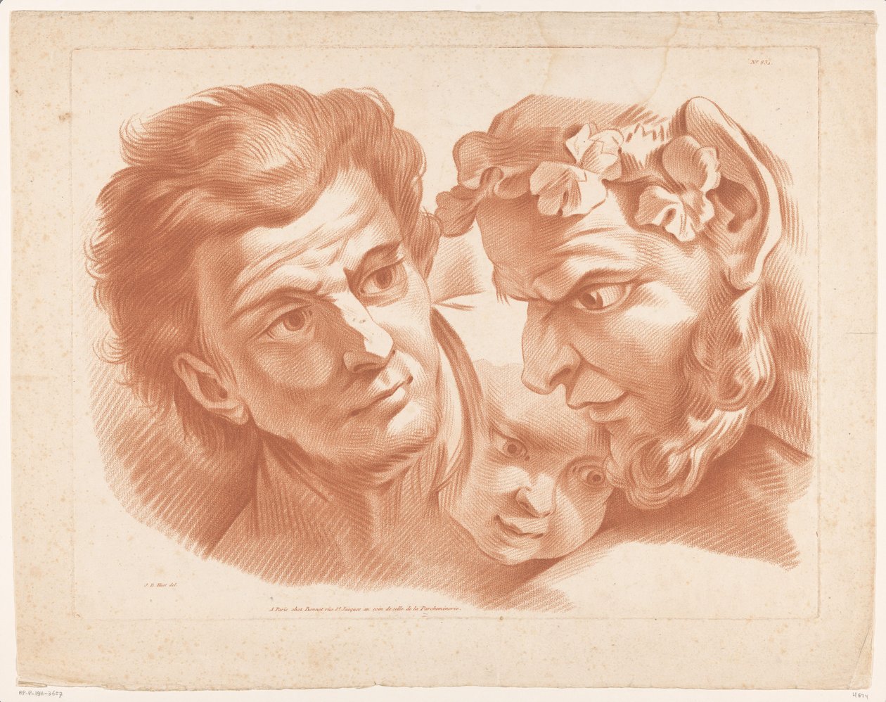 Három fej alkotó: Louis Marin Bonnet (possibly)