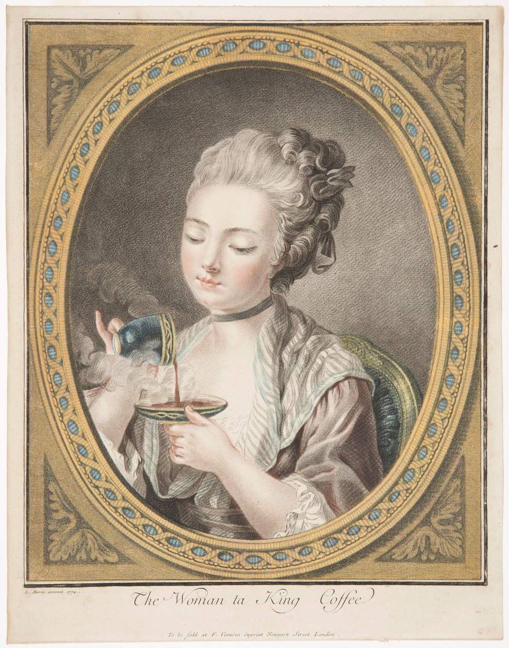 A nő kávézik alkotó: Louis Marin Bonnet