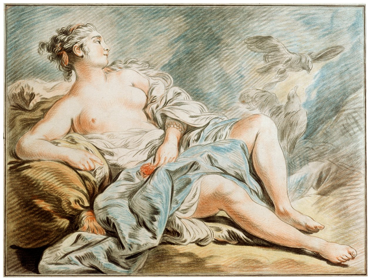 Vénusz galambokkal, 18. század. alkotó: Louis Marin Bonnet