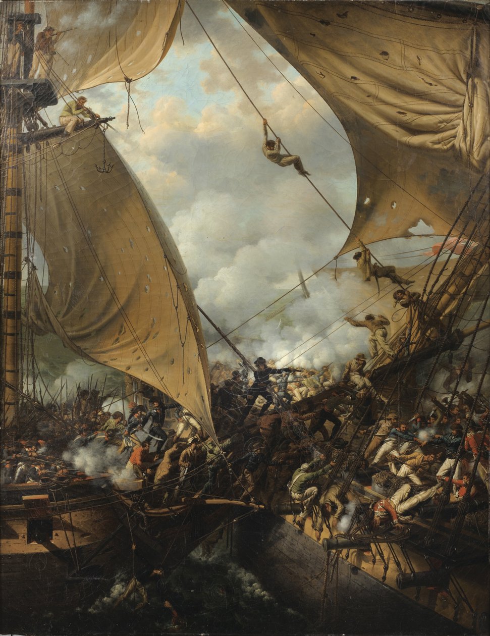 Beszállási jelenet alkotó: Louis Philippe Crepin
