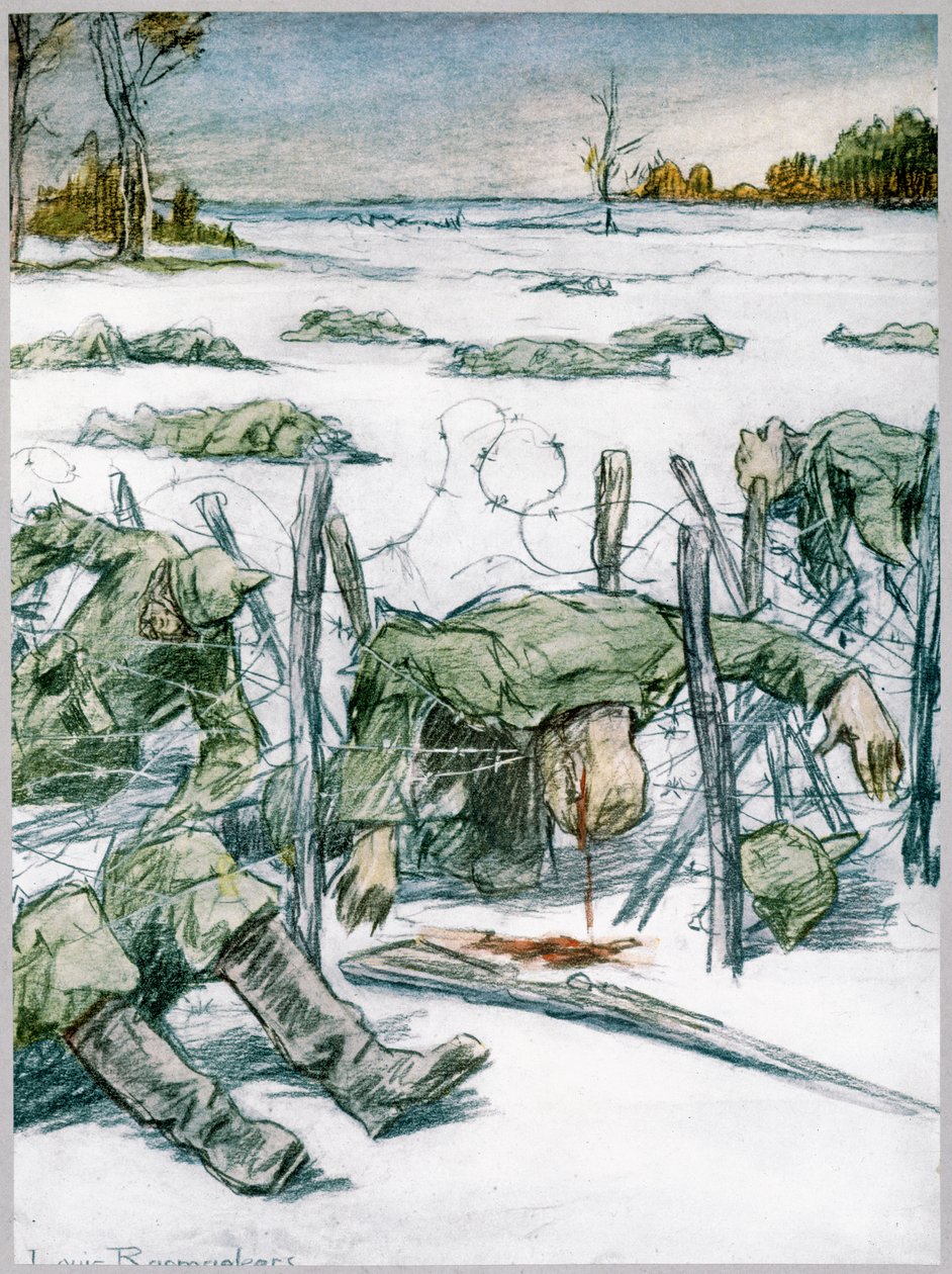 "Szögesdrót", 1916 alkotó: Louis Raemaekers