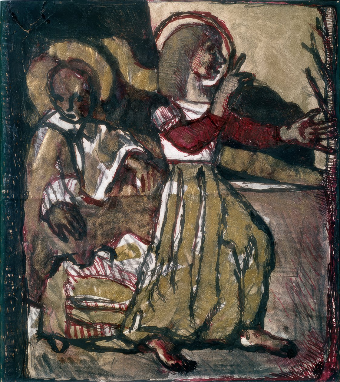 Vallási jelenet (Születés) alkotó: Louis Soutter