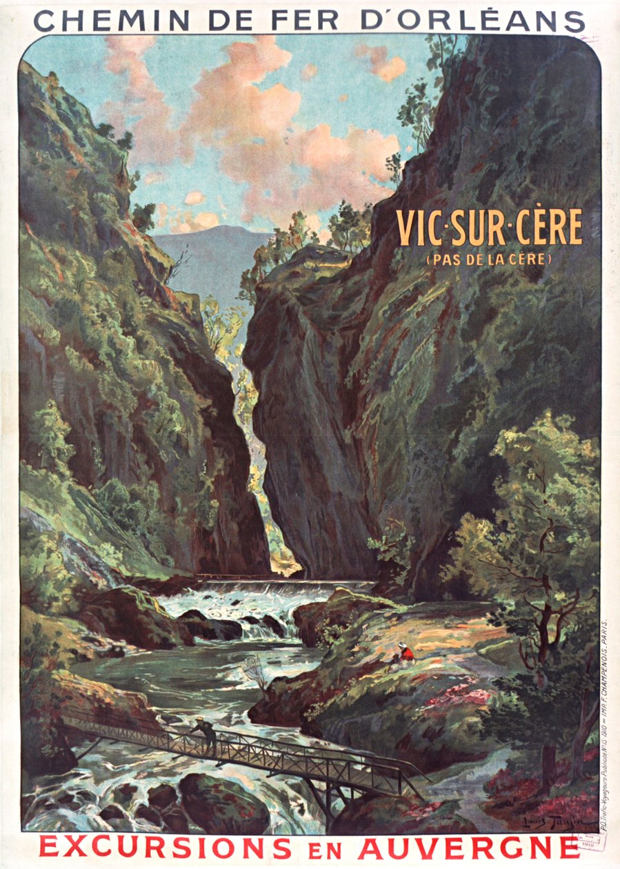 Orléans-i vasút. Vic-sur-Cere, c. 1900-1910. alkotó: Louis Tauzin